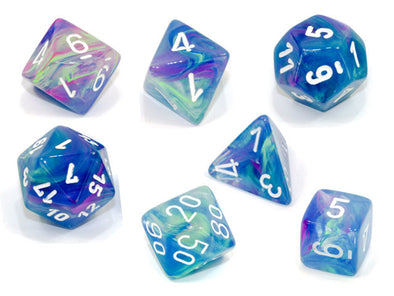  Chessex Polyhedral Set Festive Waterlilly/White