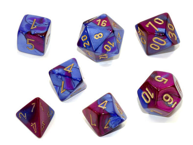  Chessex Polyhedral Set Gemini Blue-Purple/Gold