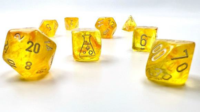  Chessex Lab Dice Polyhedral Set - Canary/White Borealis Luminary