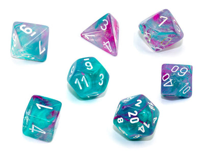  Chessex Polyhedral Set Nebula Wisteria/White