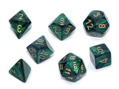  Chessex Polyhedral Set Scarab Jade/Gold